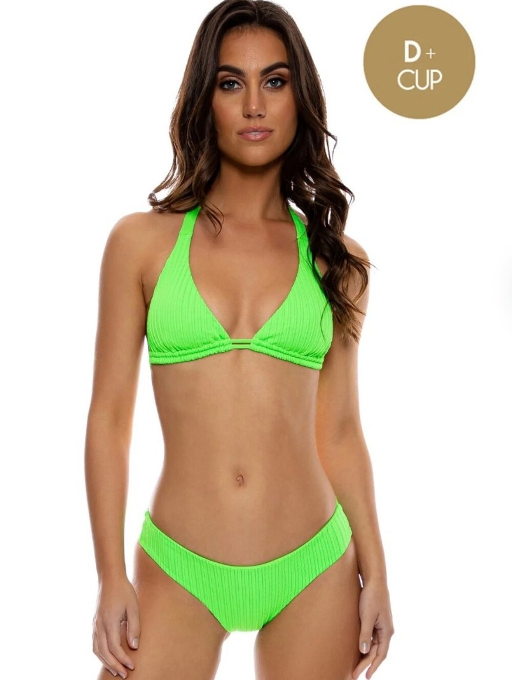 Luli Fama QUE SERA SERA - Seamless Full Ruched Back 2pc Halter Bikini Set.